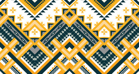 The geometric ethnic pattern of traditional style. Navajo, America Indian patterns. Design for background, wallpaper, clothing, wrapping, Batik, fabric, and prints. Vector illustration.