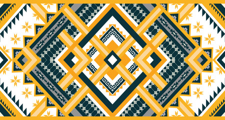 The geometric ethnic pattern of traditional style. Navajo, America Indian patterns. Design for background, wallpaper, clothing, wrapping, Batik, fabric, and prints. Vector illustration.