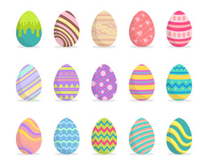 Set of colorful easter eggs vector illustration