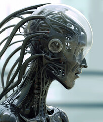 portrait of cyber android mutant, Generative AI