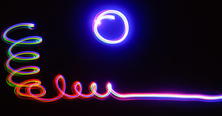 Abstract background of light painting photography.