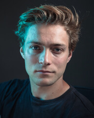 Obraz premium Creative close up shot of a man looking directly into the camera