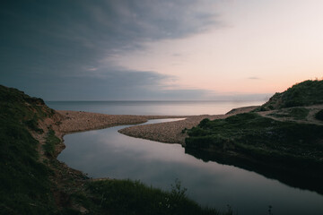 A calm sunset at a quiet beach