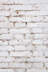 White grunge old brick wall texture background