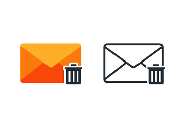 Email delete icon. Illustration vector