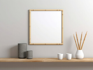 Chopsticks made from bamboo Minimalist mockup for podium display or showcase. AI generation