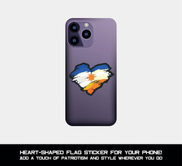 Show your love for Tocantins wherever you go! Attach this stylish phone sticker featuring the Tocantins flag in a heart shape.