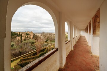 Generalife gardens at Alhambra, Granada, Spain