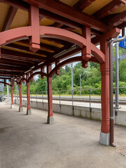 Fototapeta na wymiar Typical small Swiss train station