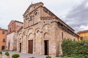Fototapeta na wymiar The complex of the Romanesque parish church of San Giovanni and Santa Maria Assunta, Cascina, Pisa, Italy