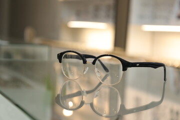glasses on a table