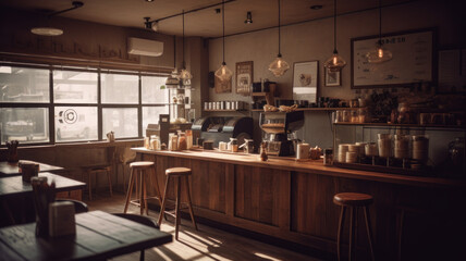 Fototapeta na wymiar Interior of Coffee Shop. 