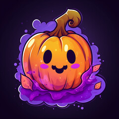 Fototapeta premium cute little halloween cartoon