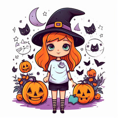 cute little halloween cartoon