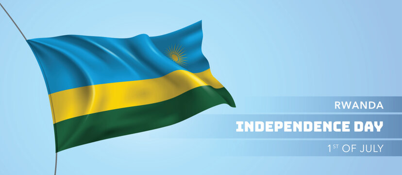 Rwanda happy independence day greeting card, banner vector illustration - Powered by Adobe