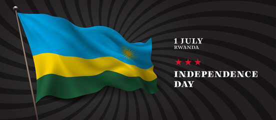 Rwanda independence day vector banner, greeting card.