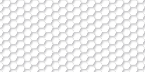 Abstract white background with hexagonal shapes and Surface polygonal pattern with glowing hexagons background. hexagon concept design abstract technology background.