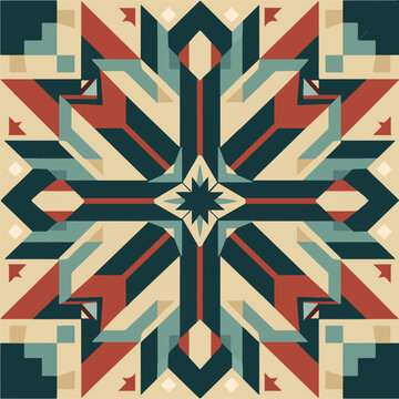 Ancient eometrical tile mosaic vector 