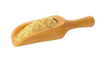 Wheat germ in wood scoop on transparent png