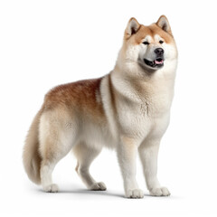Akita dog isolated in white background, ai generated