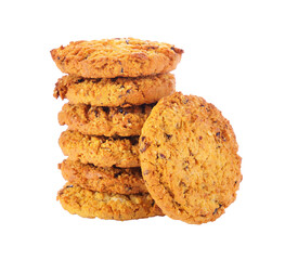 Oatmeal cookies on transparent png