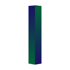 3D Letter I in Blue and Green Color