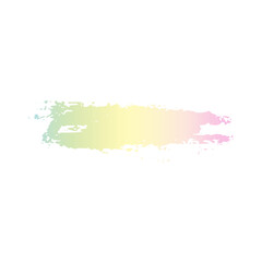 Fototapeta premium Rainbow holographic paint stroke isolated on white background. Bright rainbow spot. Vector paint stain gradient in trendy 90s, 00s retro style. 