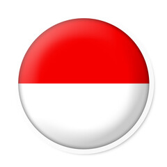 indonesia flag circle design with white frame and shadow effect circle flag of indonesia