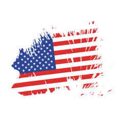 brush flag United States transparent background, usa brush watercolour flag design template element