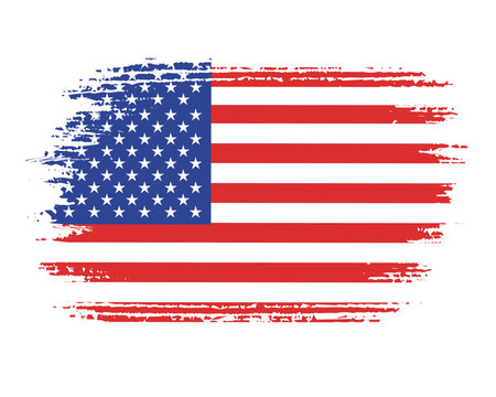 brush flag United States transparent background, usa brush watercolour flag design template element