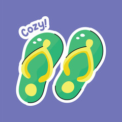 Download this premium hand drawn icon of flip flops, beach footwear