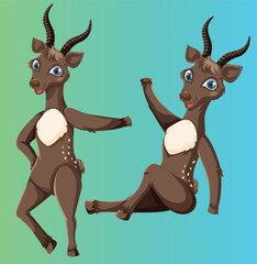 set of cartoon deer