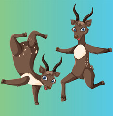 set of cartoon deer