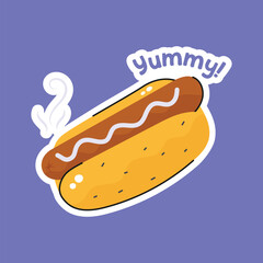 Hot dog burger vector design, hand drawn icon of fast food in modern style