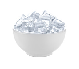 ice cubes in the bowl on transparent png