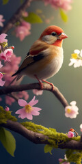 Fototapeta premium bird on a flower