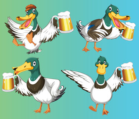 Obraz na płótnie Canvas duck and ducklings