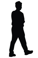 Man silhouette vector on white background ,people in black and white, illustration for creative content.