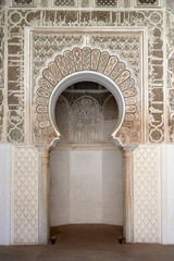 Interior de la Madraza de Ben Youssef, Marrakech, Marruecos