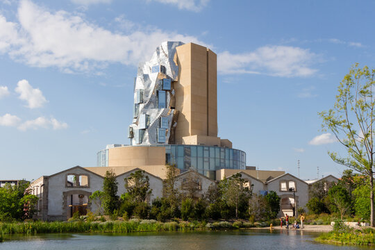 Arles, France, June 10 2023 :  Luma Tower, Frank Gehry. This tour  is part of the great project of Maja Hoffmann in Camargue.