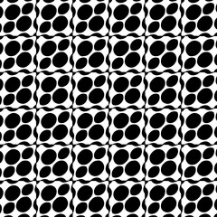  Grunge background with abstract shapes. Black and white texture. Seamless monochrome repeating pattern  for decor, fabric, cloth.