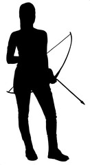 silhouette of a archer illustration vector