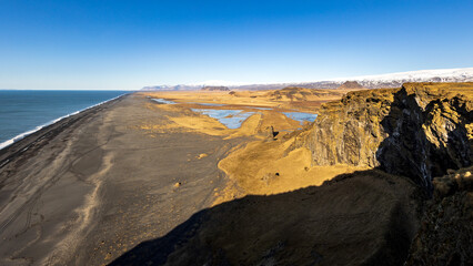 Beautiful and cold day in Dyrholaey peninsula in Iceland