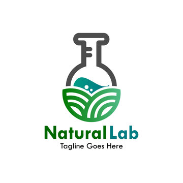 Natural lab design logo template illustration