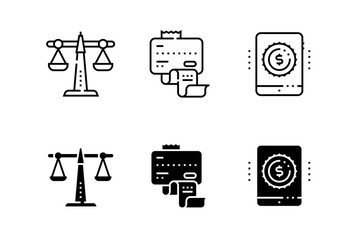Boxy Icons - Line icons about finance, e-commerce, business, card, phone 