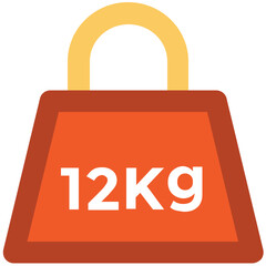 A twelve kg bold line icon design 