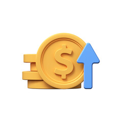 Obraz premium Dollar coin growth 3d illustration