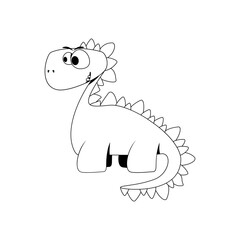 Children's dinosaur for coloring for a child. Cheerful dicosaur. Vector illustration.