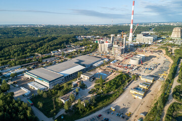 Combined heat and power plant in Vilnius. Cogeneration Power Plant Construction Area in Vilnius,...