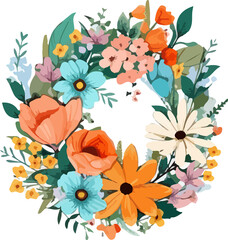 wild flower branch border clipart